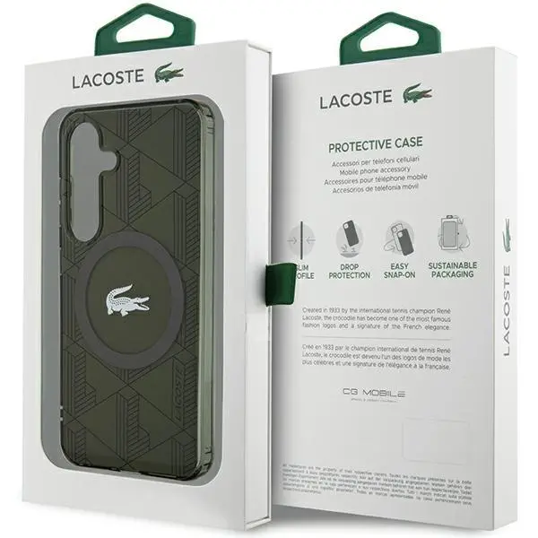 Etui Lacoste LCHMS24SUBSB Hardcase IML Blend Monogram MagSafe do Samsung Galaxy S24 Khaki