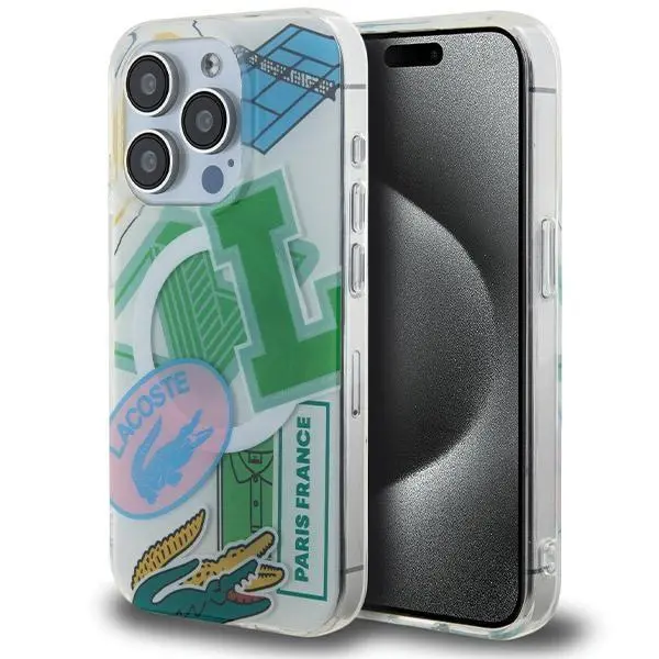 Etui Lacoste LCHMP15LUPAN Hardcase Double Layer Patch MagSafe do iPhone 15 Pro Zielony