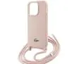 Etui Lacoste LCHCP15XSCCRLP Hardcase Silicone Cord do iPhone 15 Pro Max Jasnoróżowy