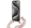 Etui Lacoste LCHCP15XSCCRLP Hardcase Silicone Cord do iPhone 15 Pro Max Jasnoróżowy