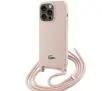 Etui Lacoste LCHCP15XSCCRLP Hardcase Silicone Cord do iPhone 15 Pro Max Jasnoróżowy
