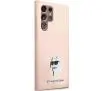 Etui Karl Lagerfeld Silicone Choupette Metal Pin do Samsung Galaxy S24 Ultra Rózowy