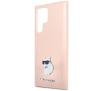 Etui Karl Lagerfeld Silicone Choupette Metal Pin do Samsung Galaxy S24 Ultra Rózowy