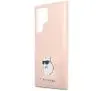 Etui Karl Lagerfeld Silicone Choupette Metal Pin do Samsung Galaxy S24 Ultra Rózowy