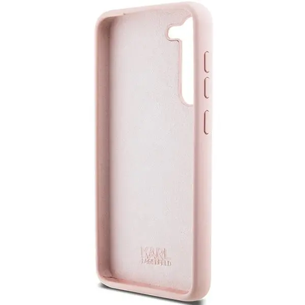 Etui Karl Lagerfeld Silicone Choupette Metal Pin do Samsung Galaxy S24 Różowy