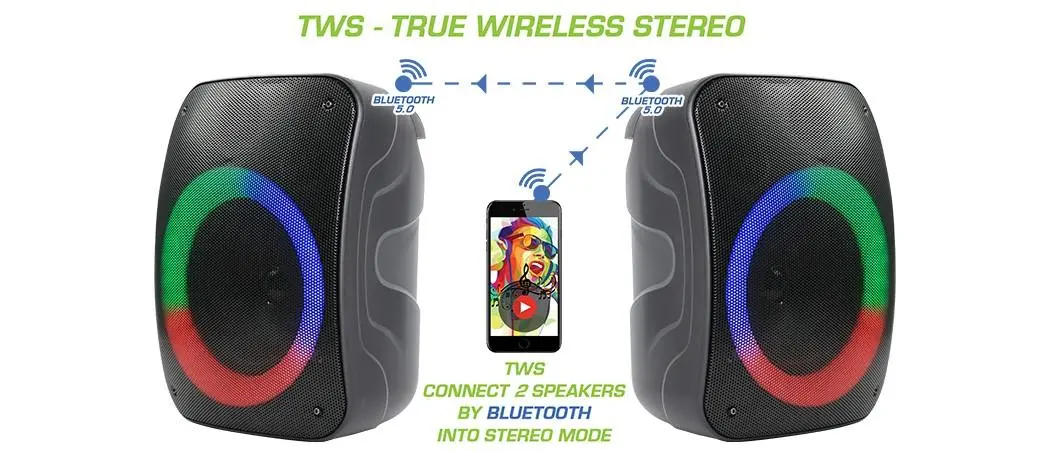 Głośnik Bluetooth Rebeltec Stage 300 35W Radio FM Czarny