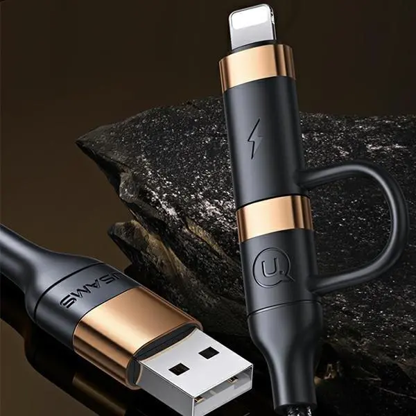 Kabel USAMS U62 2xUSB-C USB Lightning SJ483USB01 1,2m Czarny