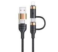 USAMS U62 2xUSB-C USB Lightning SJ483USB01 1,2m Czarny