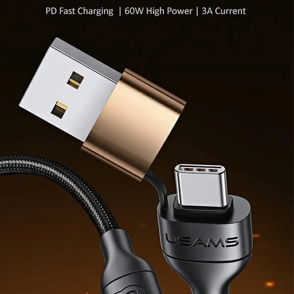 Kabel USAMS U62 2xUSB-C USB Lightning SJ483USB01 1,2m Czarny