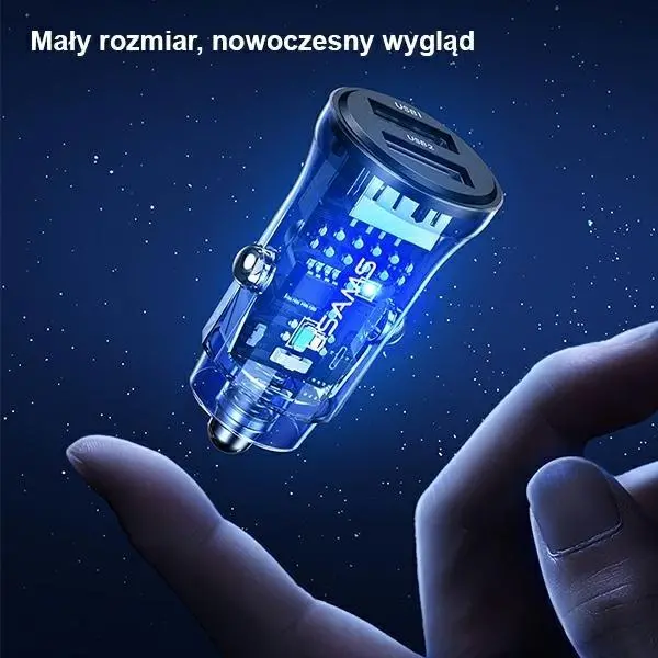 Ładowarka samochodowa USAMS C31 2xUSB-A Fast Charge 3A Czarny