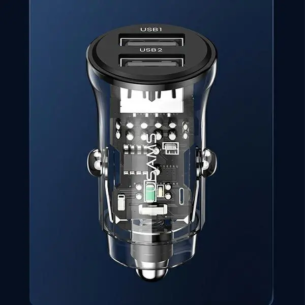 Ładowarka samochodowa USAMS C31 2xUSB-A Fast Charge 3A Czarny