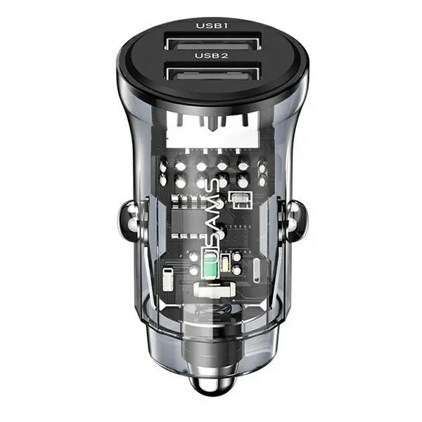 Ładowarka samochodowa USAMS C31 2xUSB-A Fast Charge 3A Czarny