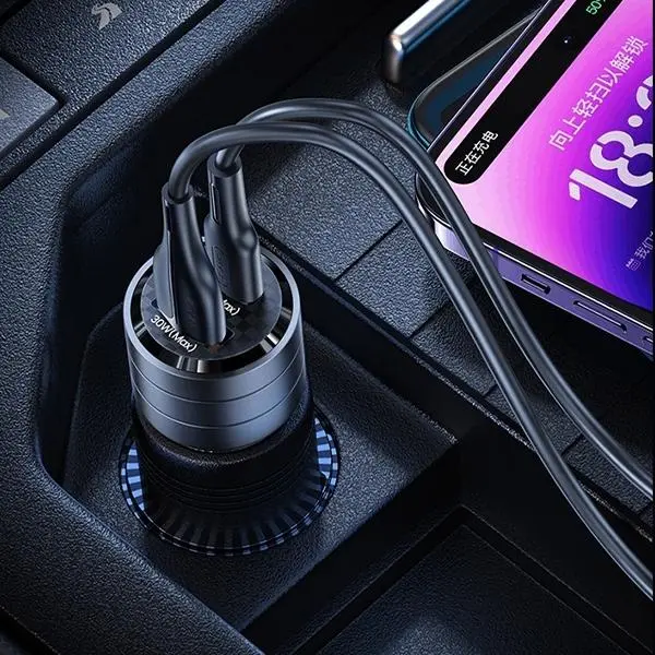 Ładowarka samochodowa USAMS C36 USB+USB-C Fast Charge 95W Czarny