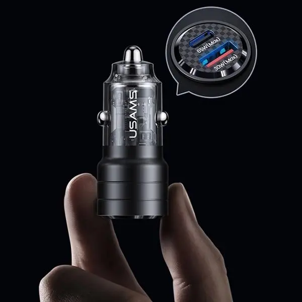 Ładowarka samochodowa USAMS C36 USB+USB-C Fast Charge 95W Czarny