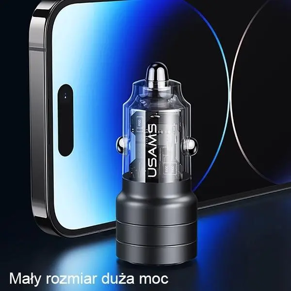 Ładowarka samochodowa USAMS C36 USB+USB-C Fast Charge 95W Czarny