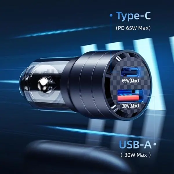 Ładowarka samochodowa USAMS C36 USB+USB-C Fast Charge 95W Czarny