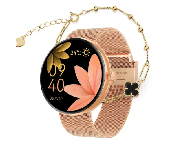 Smartwatch Forever Forevive 5 SB-365 Różowe złoto + bransoletka Verona