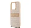 Etui DKNY Hardcase Leather Mono Stripe & Metal Logo iPhone 15 Pro Różowy