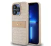 Etui DKNY Hardcase Leather Mono Stripe & Metal Logo iPhone 15 Pro Różowy