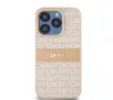 Etui DKNY Hardcase Leather Mono Stripe & Metal Logo iPhone 15 Pro Różowy