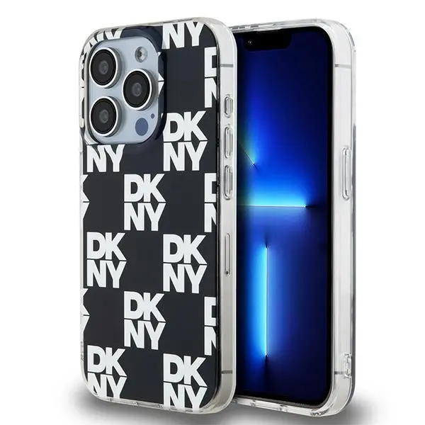 Etui DKNY IML Checkered Mono Pattern do iPhone 15 Pro Czarny