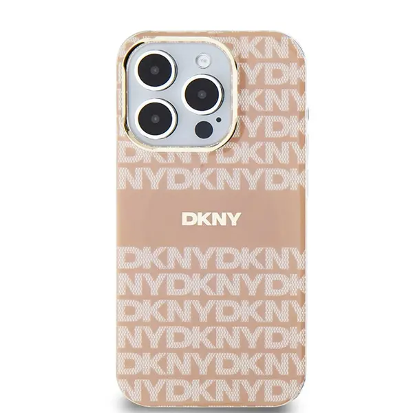 Etui DKNY IML Mono & Stripe MagSafe do iPhone 15 Pro Max Różowy