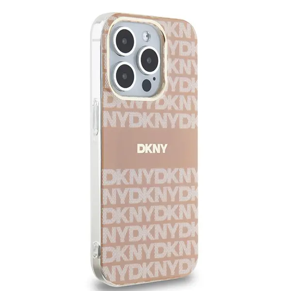Etui DKNY IML Mono & Stripe MagSafe do iPhone 15 Pro Max Różowy