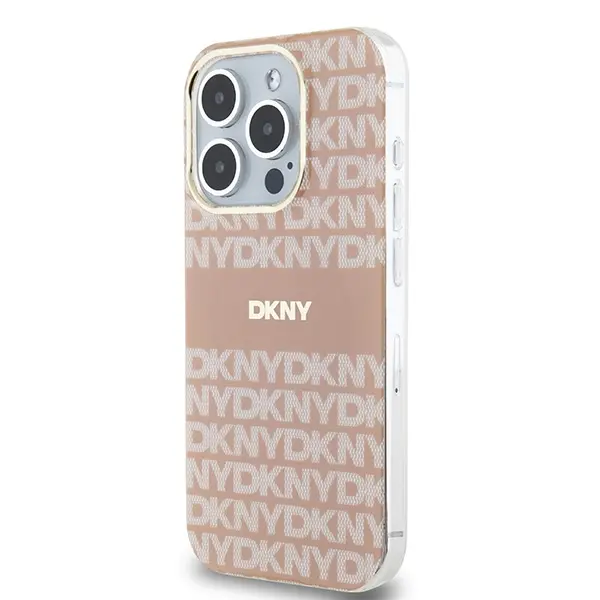 Etui DKNY IML Mono & Stripe MagSafe do iPhone 15 Pro Max Różowy
