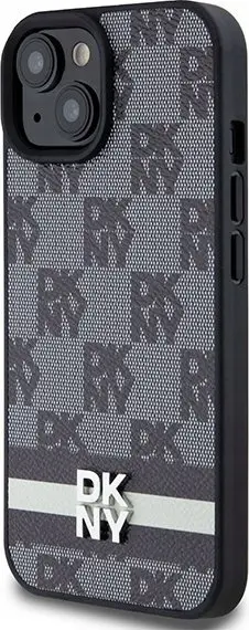 Etui DKNY Leather Checkered Mono Pattern & Printed do iPhone 15/14/13 Czarny