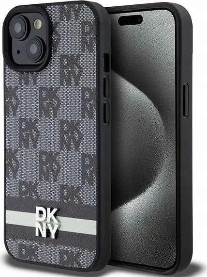 Etui DKNY Leather Checkered Mono Pattern & Printed do iPhone 15/14/13 Czarny