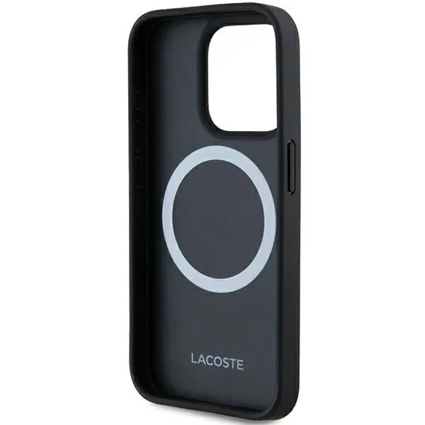 Etui Lacoste hardcase Monogram Vintage Logo MagSafe do iPhone 15 Pro Max Czarny
