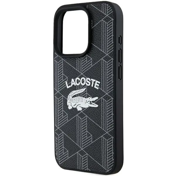 Etui Lacoste hardcase Monogram Vintage Logo MagSafe do iPhone 15 Pro Max Czarny