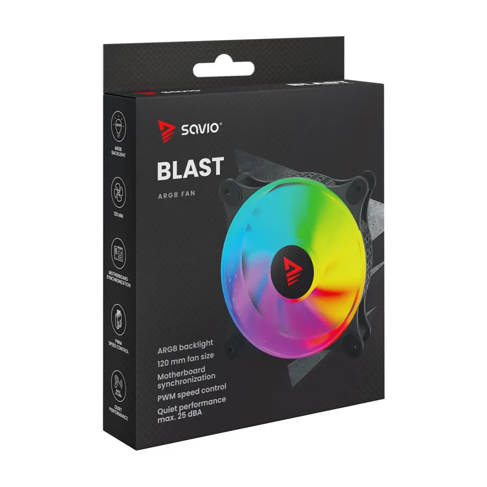 Wentylator Savio Blast 120mm ARGB Czarny