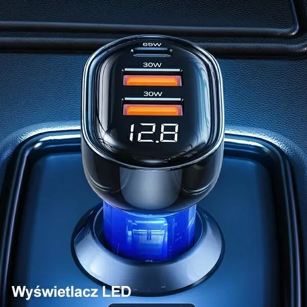 Ładowarka samochodowa USAMS CC158CC02 2XUSB+1XUSB-C 125W Niebieski