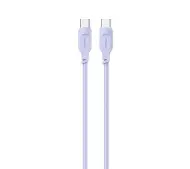 USAMS Lithe Series SJ567USB03 USB-C do USB-C 100W PD FC 1,2m Fioletowy