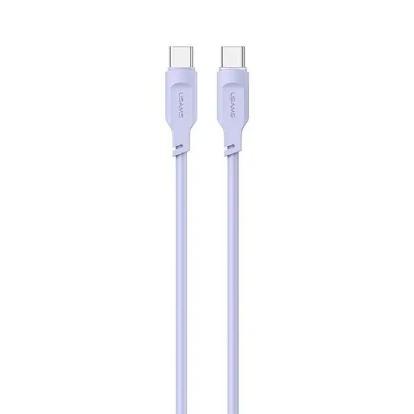 Kabel USAMS Lithe Series SJ567USB03 USB-C do USB-C 100W PD FC 1,2m Fioletowy