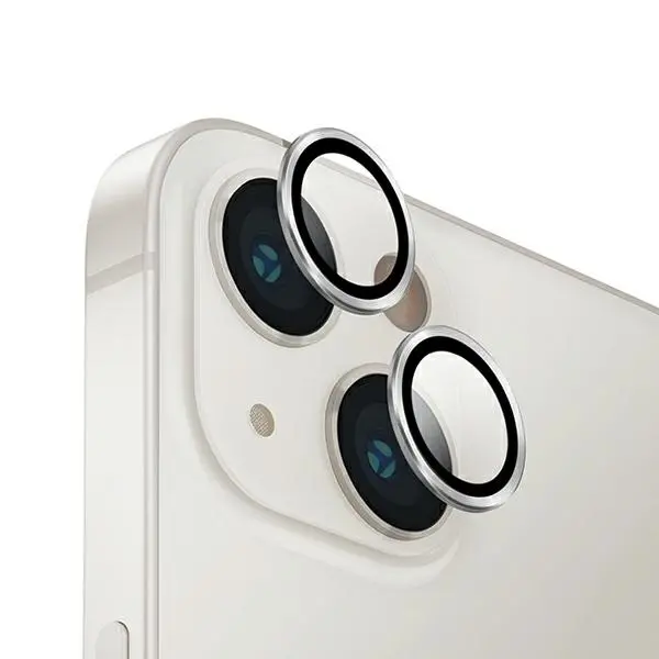 Szkło hartowane UNIQ Optix Aluminium Camera Lens Protector do iPhone 14/14 Plus Srebrny