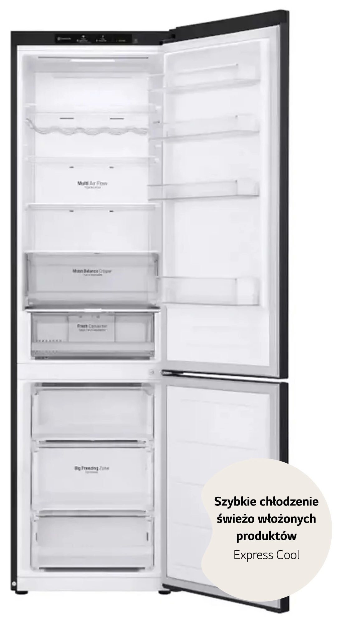 Lodówka LG GBV3200DEP Pełny No Frost 203cm Komora świeżości Ciemny grafit mat