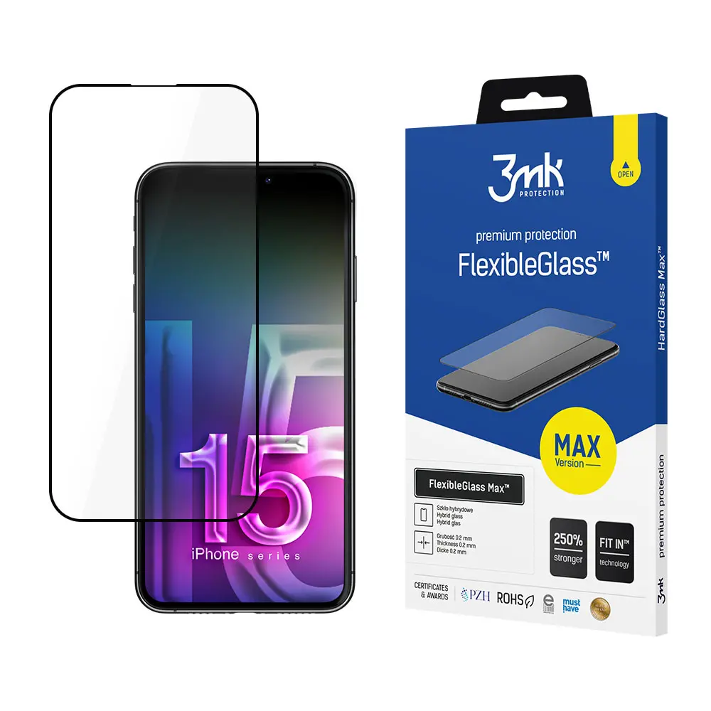 Szkło hybrydowe 3mk FlexibleGlass Max do Apple iPhone 15 Pro Max