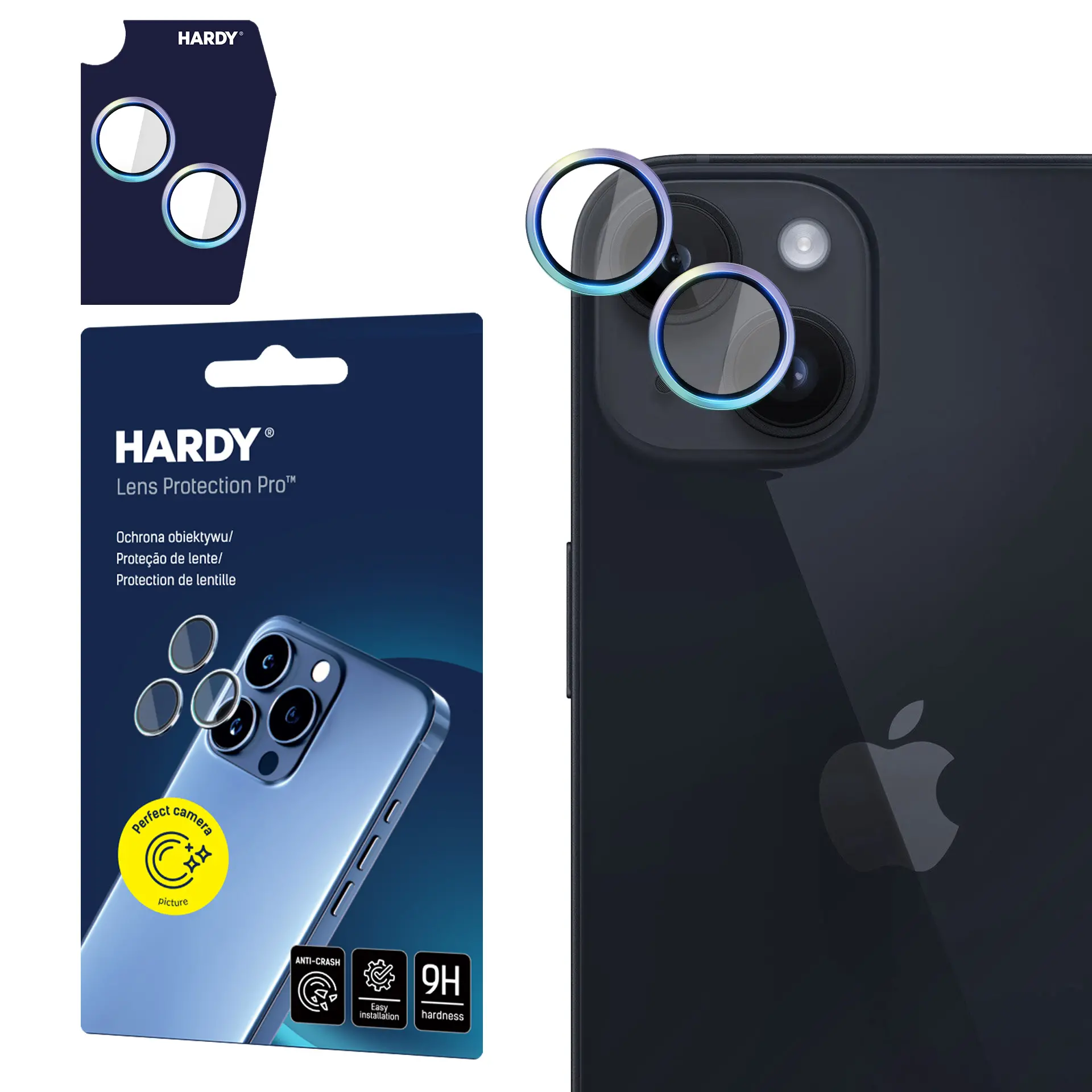 Szkło hartowane 3mk Hardy Lens Protection Pro do iPhone 15/15 Plus
