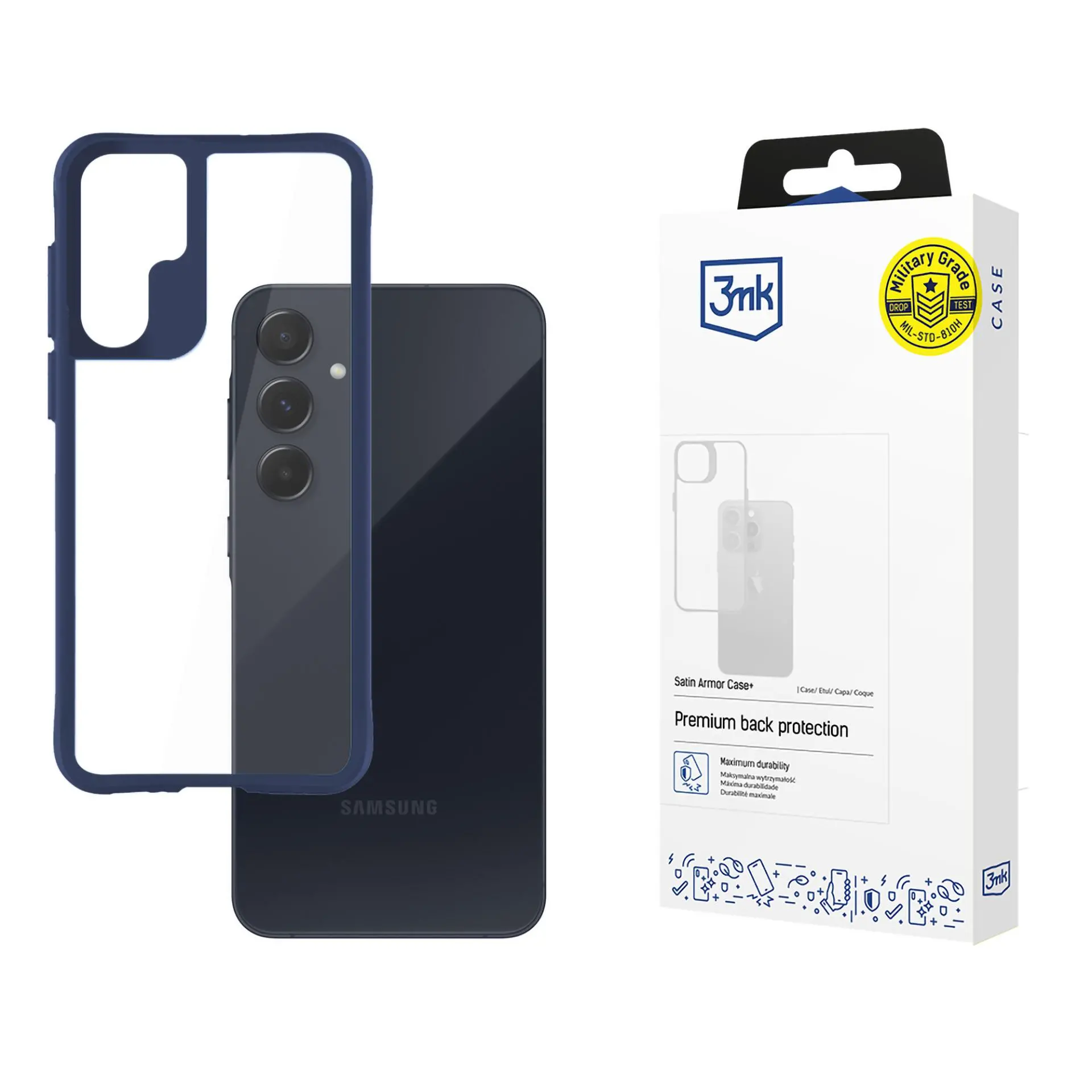Etui 3mk Satin Armor Case+ do Samsung Galaxy A55 5G Niebieski