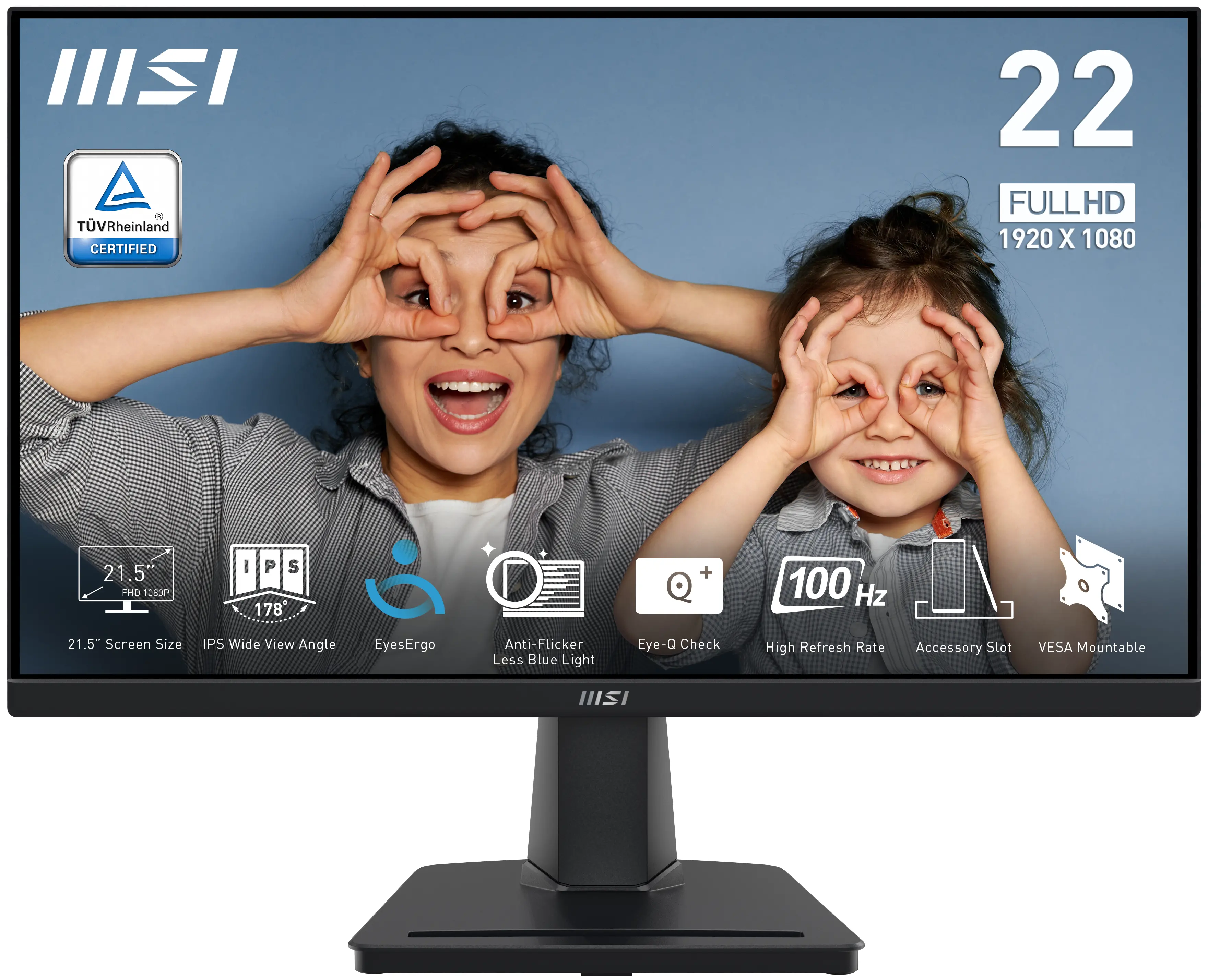 Monitor MSI PRO MP225 21,5" Full HD IPS 100Hz 1ms MPRT
