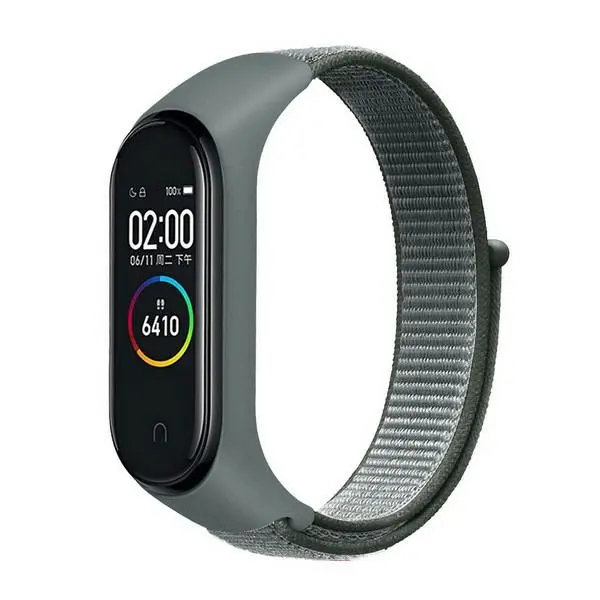 Pasek Beline do Mi Band 7/6/5/4/3 NylonLoop Szary