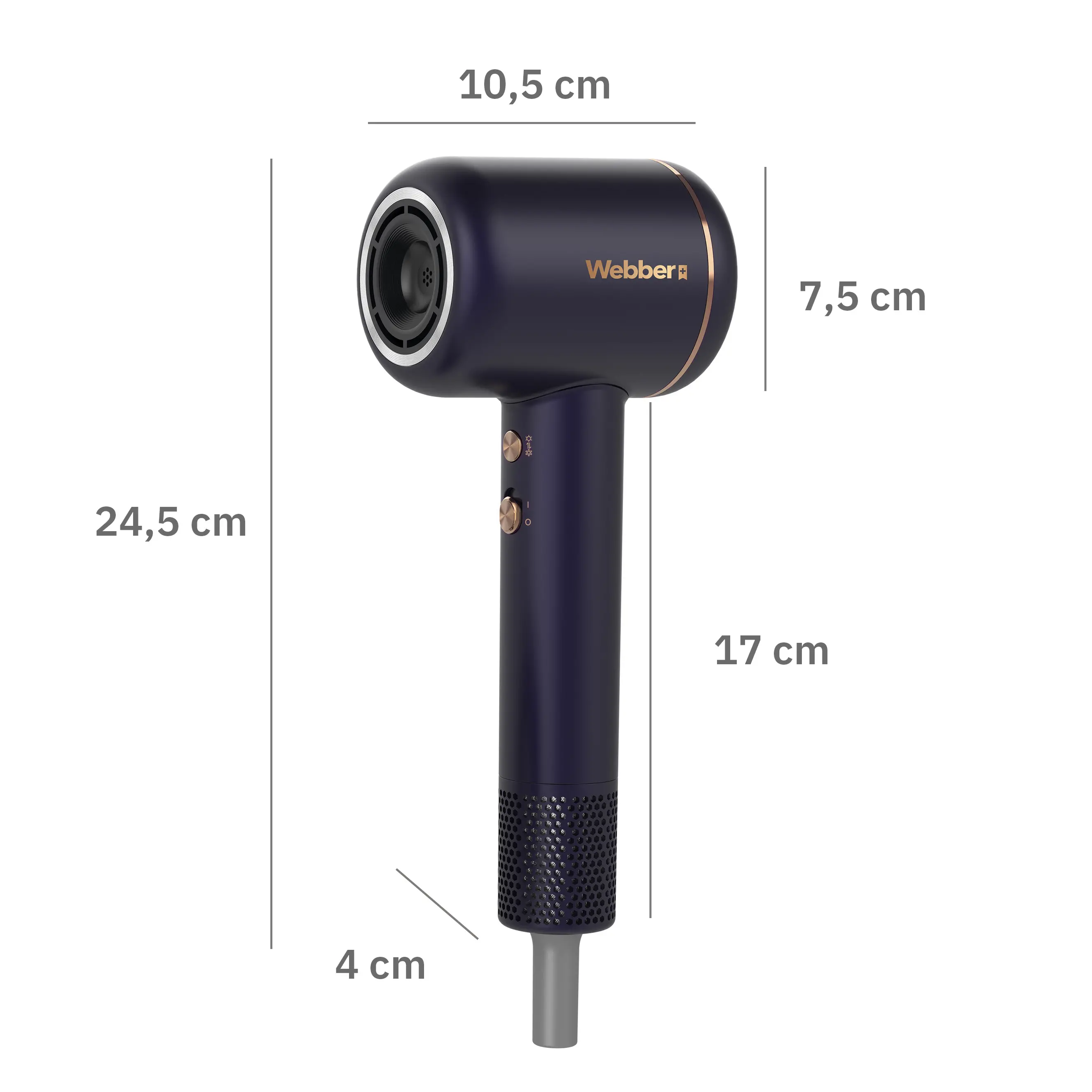 Suszarka do włosów Webber Venta HD1698 Jonizacja Dyfuzor Zimny nawiew 1600W 3 prędkości 4 temperatury