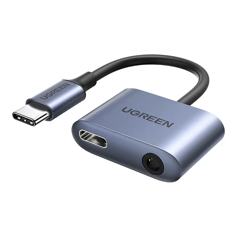 Adapter UGREEN CM231 USB-C do mini jack 3.5mm Szary