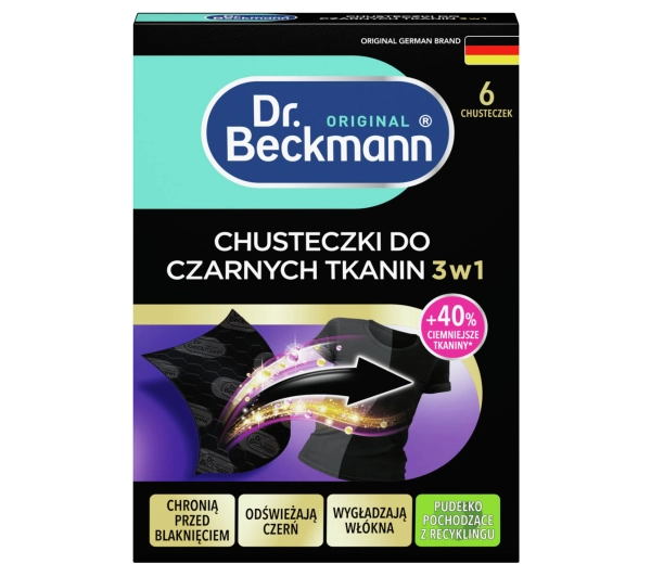 Dr. Beckmann do czarnych tkanin 3w1 6szt