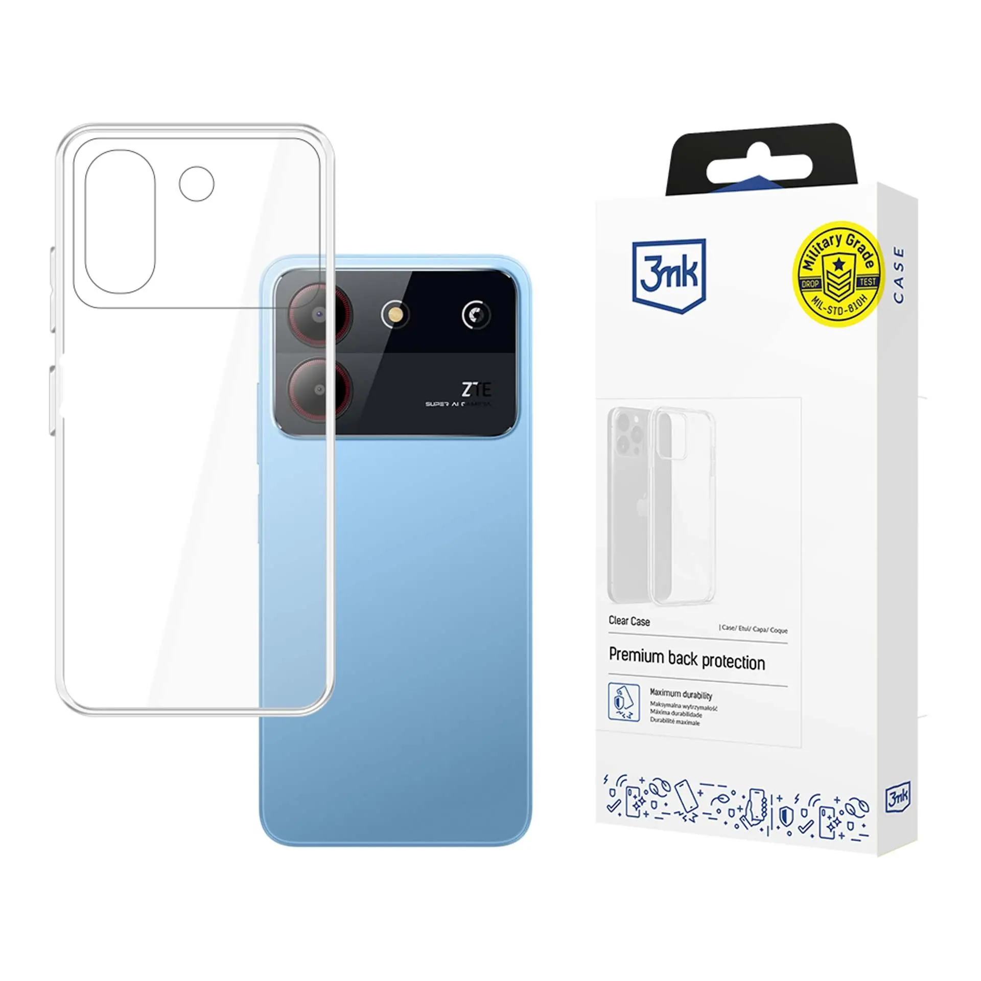 Etui 3mk Clear Case do ZTE Blade A54 Przezroczysty