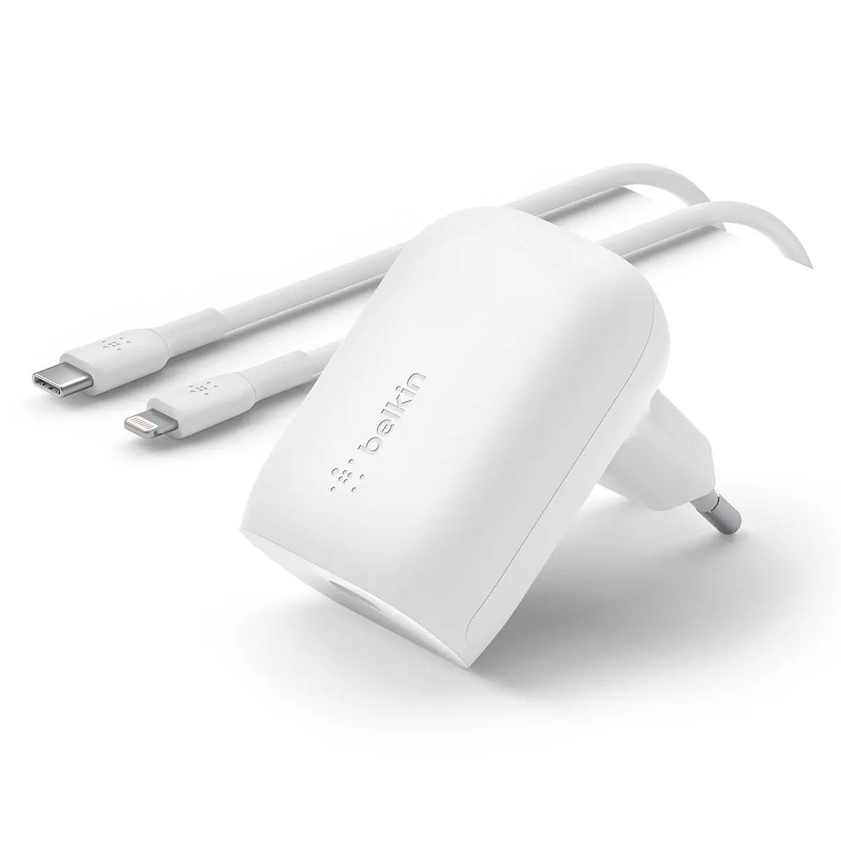 Ładowarka sieciowa Belkin 30W USB-C PD PPS Biały + kabel Lightning