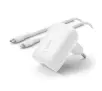 Ładowarka sieciowa Belkin 30W USB-C PD PPS Biały + kabel Lightning