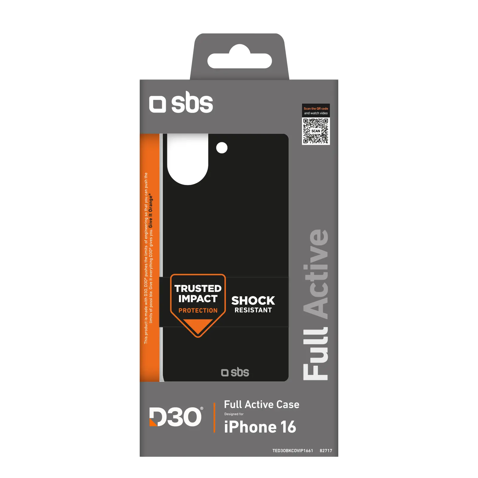 Etui SBS D3O do iPhone 16 Czarny